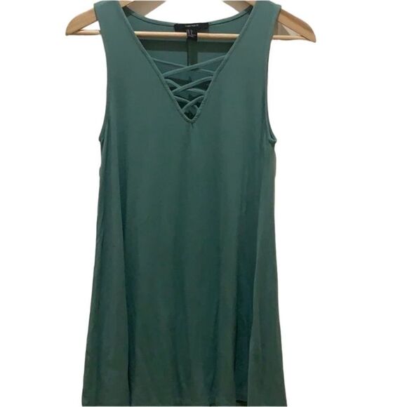 🍃 Forever 21 Green Dress - Size Small - Picture 1 of 4